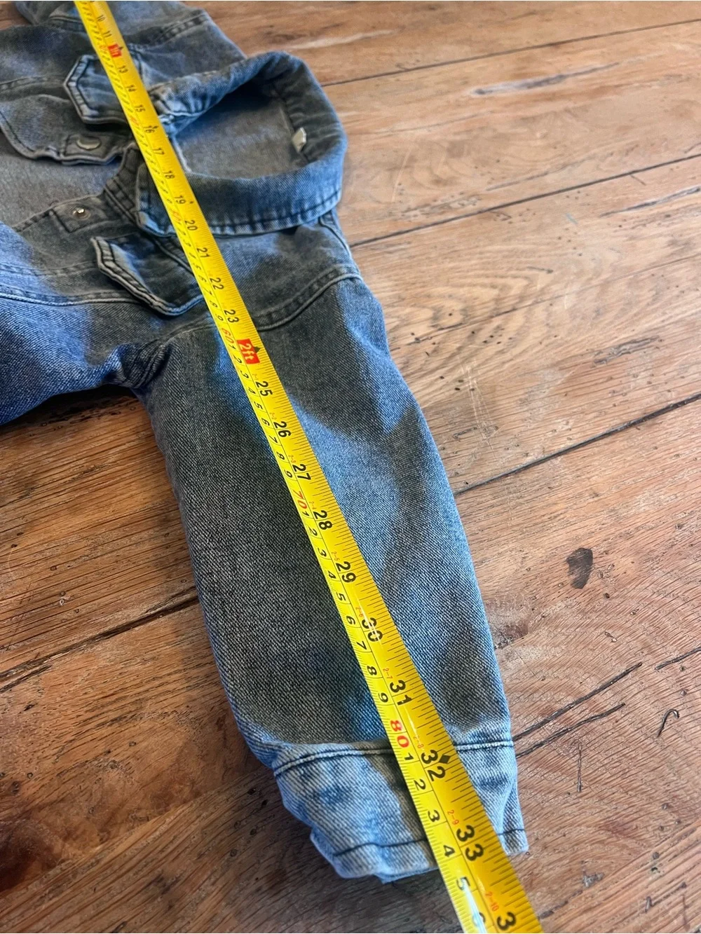 Cropped Kids Denim Jacket 4T Light Blue Snap Bottons front pockets Stylish kids